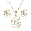 Серьги ожерелья устанавливают GD модный день из нержавеющей стали День Мамы Мама Мама Малышка Матери Мать подвеска для женщин