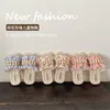 Slipper Kruleepo Fashion Fairy Style Slippers Slipers Slipers для девочек, девочки, дети дети, малыш, жемчужный цветочный принт Pu Кожаный Antiskid San