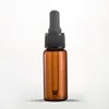 10 ml tomt bärnstensglas eterisk olje dropparflaska mini bruna droppar prov injektionsflaskor kosmetiska containrar SN5277