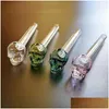 Pipes à fumer 5.3 Skl visage Colorf épais Pyrex brûleur à mazout tuyau en verre artisanat ongles brûlant Transparent Moutiece cigarette fumée goutte D Dhzak