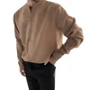 남자의 캐주얼 셔츠 긴 소매 남자 고리가없는 슬림 블라우스 코트 성격 불규칙한 인치 셔츠 버튼 위로 상단 계기 스타일 의류