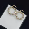 Boucles d'oreilles pour femmes Designer classique double lettre multi ronde perle boucles d'oreilles mode plaqué or 18 carats bijoux de mariage accessoires G