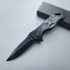 Składany nóż ze stali nierdzewnej stal nierdzewna Kieszonkowa kemping nóż Aluminium Aluminium EDC Cutter Cutlery Black