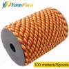 Gadżety zewnętrzne 100m szpuły Paracord 550 Lina 7 Strand Camping Survival Emergency Sprzęt186T