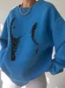 Dames Hoodies BOOFEENAA 3D Body Gedrukt Grafisch Oversized Sweatshirts met Capuchon Herfst Winter Lange Mouwen Tops Dames Street chic C69-CH43