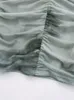 Blusas femininas plissadas impressão moda regata para mulheres gola sem mangas colete fino feminino streetwear vintage roupas femininas 2023