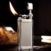 Genuine Oblique SPUNK Cigarette Cigar Pipe Metal Lighter with Tobacco Tamper Personality Retro Rocker Arm No Gas Gift LHRT