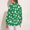 Chemisiers pour femmes motif trèfle chemisier à manches longues St Patricks Day Vintage femmes chemises surdimensionnées décontractées Design haut cadeau d'anniversaire