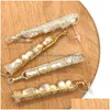 Charms Natural Stone Irregar Pendant 10-59Mm Hand Winding Inlaid Pearl Charm Jewelry Diy Men And Women Necklace Earrings Drop Delivery Dhp6N