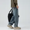 Mens Jeans Street Wear Autumn Casual Straight Wide Leg Baggy Pants For Men Retro Korean Fashion Trend Brand Trousers 230831