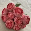 Decorative Flowers Flower Arrangement 10 Heads Peonies Home Decoration Round Handmade Artificial Floral Art El