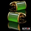 カフリンクKFLKジュエリーシャツカフリンク用ブランドグリーンカフリンク卸売ボタン高品質の高級ウェディングカラーゴールドゲスト230824