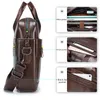 Aktetassen LAOSHIZI Heren zakelijke lederen aktetas Luxe crossbody tas Mode koeienhuid schoudertas Messenger handtas 156 inch 230830