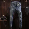 Herren Jeans Modedesigner Männer Retro Blau Slim Fit Loch geflickt Zerrissene Hosen Italienischer Stil Vintage Denim Hosen Hombre 230831