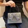 Sacos de noite Bolsa de diamante artesanal de luxo com bolsa de festa crossbody pequeno quadrado