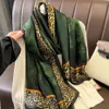 Mode Silk Spring Chiffon Stripe Flower Print Beach Handduk för designer Kvinnor Girl Solskyddsmedel Thin Gace Scarf Long Scarves Wrap 180*90cm