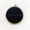 Charms Natural Stone Round Craft Pendant Agate Lapis Spotted For Diy Charm Necklace Earrings Jewelry Accessories Gift Making Drop Deli Dhpn1