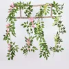 Fleurs décoratives Wisteria fleur artificielle vigne arc de mariage guirlande décoration vraie touche soie chaîne lierre maison jardin décor faux