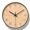 Horloges murales Horloge en métal Vintage Rétro Design moderne Simple Chambre à coucher en bois Décor à la maison Suspendu Montre Minuterie