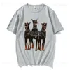 Men's T-Shirts Mens Oversized T Shirt Streetwear Hip Hop Rottweiler Doberman Graphic Print T-shirts Harajuku Casual Cotton Short Sleeve T-shirt T230831