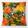 Oreiller Rose fleur saint valentin couverture beaux oreillers décoratifs floraux pour canapé 45X45CM