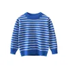 Pull printemps hiver enfants pull à rayures pour garçons filles vêtements 100 coton enfant tricots pulls de sport décontractés 230830