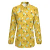 Damskie bluzki sześciokątne pszczoły bluzka dla kobiet miodu nadruk swobodny luźne eleganckie koszulę z długimi rękawem