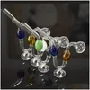 Rauchpfeifen Colorf Serpentine Ölbrenner Rohr Tragbare Glaswasserschale Dicke Pyrex Downstem Rig Runde kleiner Topf Bubbler Tabak Dhbf8