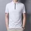 Polos Polos Top Grade Designer Half Zipper Mens Polo koszulki z krótkim rękawem Zrzuć kołnierzy