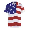 Men's Polos American USA Flag Print Casual Polo Shirts July 4th T-Shirts Short Sleeve Graphic Shirt Summer Streetwear Oversized Tops Gift