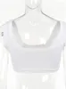 Tanques de mujer TEMPORADAS Cuello cuadrado Twist Knot Crop Tops Mujeres Lindo Sexy Verano Blanco Tank Top Rave Festival Ropa Mujer Streetwear