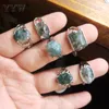 Wedding Rings 24pcs/Box Natural Stone Ocean Water Moss Agates Rings Fashion Geometric Jewelry Finger Ring For Women Men Gifts 17/18/19/20/21mm 230831