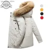 Herren Daunenparkas Winter Daunenjacke Männer -30 Grad Großer Pelzkragen Warme Kapuze Puffer verdicken Parkas Luxusmarke Mittellanger Mantel Chaquetas Männlich Q230831