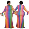 Robes de grande taille femmes formelle été Vintage fête d'anniversaire moulante à manches longues robe Maxi Dropshipp 3xl 4xl 5xl 6xl