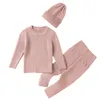 Three-piece Sweater Sets Baby Boy Clothes Set Kids Boys Girls Autumn Winter Knit Clothing Suit Newborn Toddler Outfits Tops Pants 2522