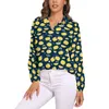 Blusas de mujer, blusa holgada con estampado de limón, ropa de calle de frutas variadas, camisa bonita de manga larga de gran tamaño para mujer, Top de diseño de primavera