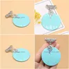 Charms Dainty Female Blue Turquoise Natural Stone Pendant Reiki Heal Round For Making Diy Women Necklace Accessoriescharms Drop Delive Dhg29