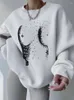 Sweats à capuche pour femmes BOOFEENAA 3D corps imprimé graphique surdimensionné sweats à capuche automne hiver à manches longues hauts femmes Streetwear C69-CH43