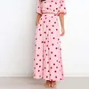 Faldas de verano para mujer, punto rojo, Vintage, informal, cintura elástica, bohemios largos elegantes, falda acampanada para la playa, Maxi vacaciones bohemias 2023