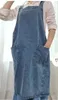 Aventais Senhora coreana vestido denim avental para mulher tecido de algodão jardim cozinha cozimento aventais acessórios de limpeza doméstica 230831