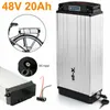 Ebike batterij 48v 20Ah Achterdrager 48v batterij 18650 bateria voor 1000W 1500W Lithium fiets accu 48V Batterij 2A Lader