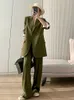 Shengpaiae Women Vintage Roose Suits High Street Ladies Blazer Suit Pantsイブニングウェア2023春の女性セット5W449 HKD230825