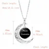 Anhänger Halsketten Nach Maß PO Mond Halskette Für Frauen Männer Personalisierte Glas Cabochon Bild Charm Ketten Mode Schmuck Geschenk Dro Dhvqp