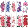 Other Tattoo Supplies 100pcs Wholesales Temporary Tattoos Sleeve Women Girl Beauty Body Arm Art Black Rose Flower Glitter Waterproof Tattoo Sticker 230830