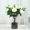 Fiori decorativi Rosa Seta artificiale Fiore di peonia Matrimonio Casa Decorazioni per la tavola Disposizione dei rami Pianta finta Regali di San Valentino