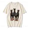 Мужские футболки Мужские футболка негабаритная футболка Hip Hop Rottweiler Doberman Графический принт Футболки Harajuku повседневная хлопковая футболка с коротким рукавом T230831