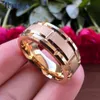 Anneaux de mariage 8MM Hommes Femmes Cool Bande De Mariage Bague En Carbure De Tungstène Multi Grooves Finition Petit Ami Mari Surprice Cadeau Bijoux 230831