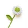 Decorative Flowers 5PCS Chamomile Small Daisy Hand-knitted Flower Knitting Artificial Wedding Bouquet DIY Simulation Gift Party Decor