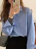 Blouses Femmes Café Femmes Chemise Printemps Casual Couleur Unie À Manches Longues Bureau Dames Boutonné Coréen Lâche OL Vêtements De Travail