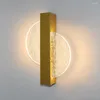 Wall Lamp Living Room Led Lights For Decors Aesthetic Simple Bedroom Metal Art Round Lampshades Aisle Bathroom Gold 1 Pack 25CM